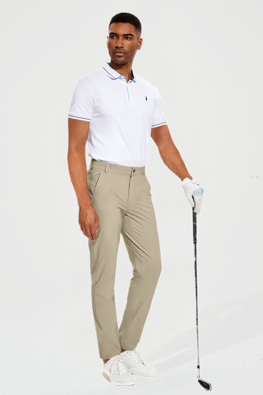 Men's Stretch Golf Pants Slim Fit Quick Dry Pants - White / S
