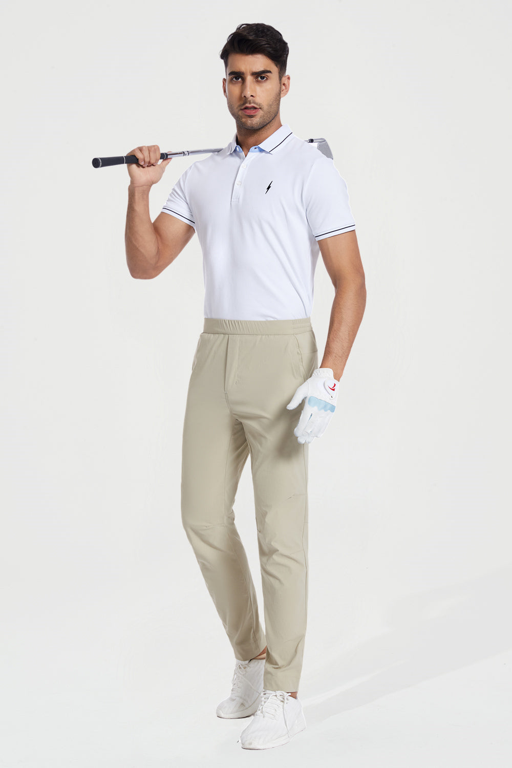 PULI Golf Pants Men Stretch Slim Fit Quick Dry Lightweight