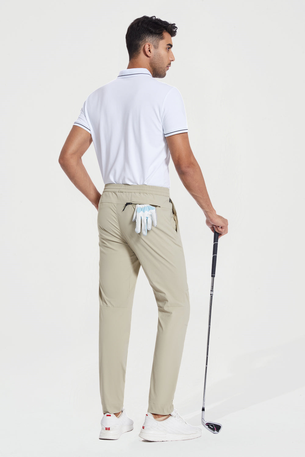 PULI Golf Pants Men Stretch Slim Fit Quick Dry Lightweight