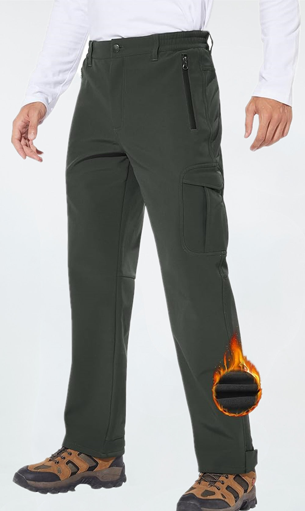 Buy Men's Hiking Pants Fleece Removable Waterproof Windproof