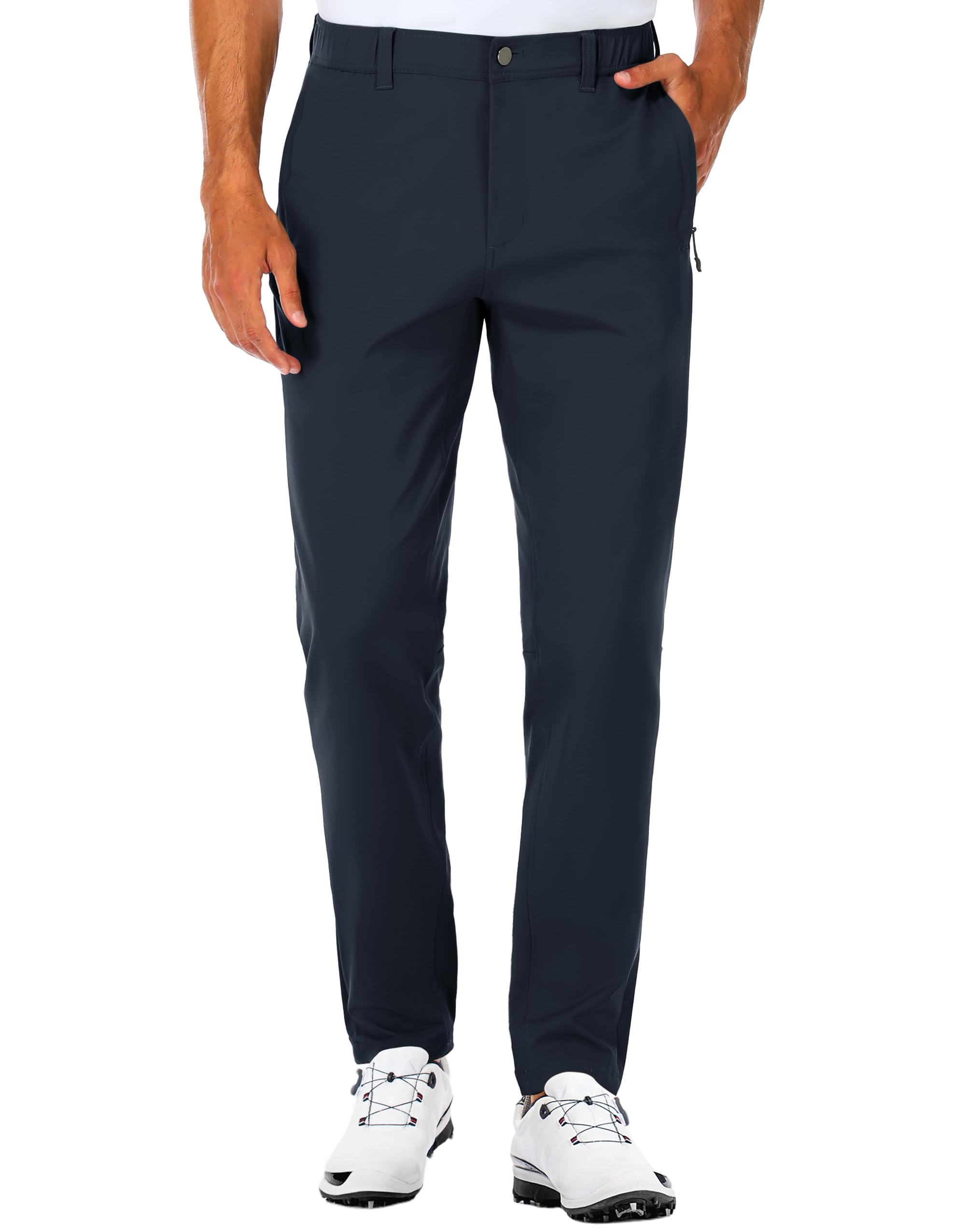 Men s Golf Pants Hiking Slim Fit Straight Leg Chino Pants with Zipper Pockets Casual Wear PULI