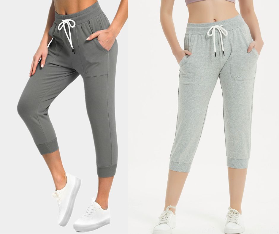 Women Capri Pants Cotton Sweatpants Joggers Soft Running with Large Pockets  by PULI