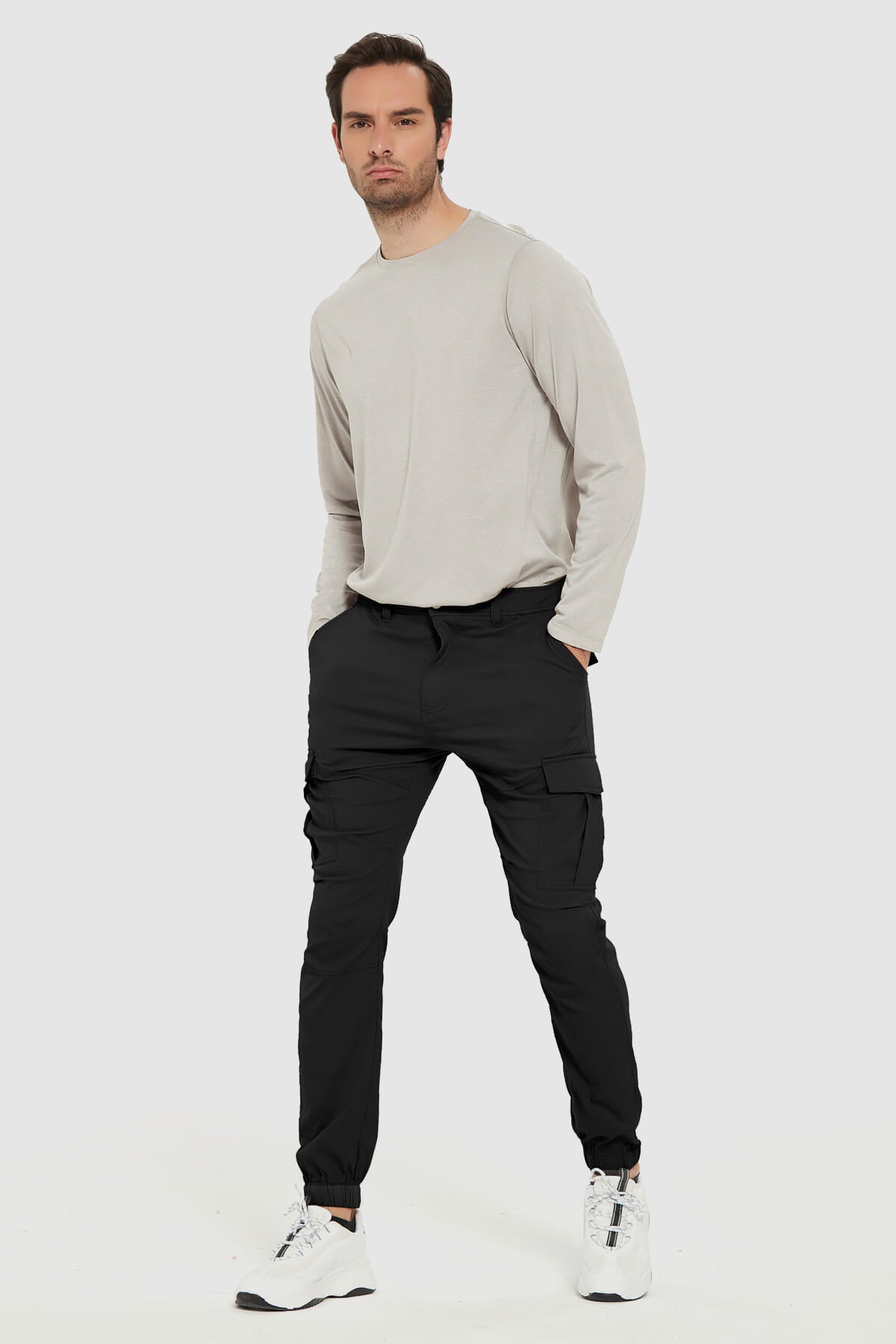 Ploknplq Men's Pants Sweatpants Men's New Fashion Coloured Sports Fitness  Pants Fast-Drying Breathable Tights Cargo Pants Sky Blue XL