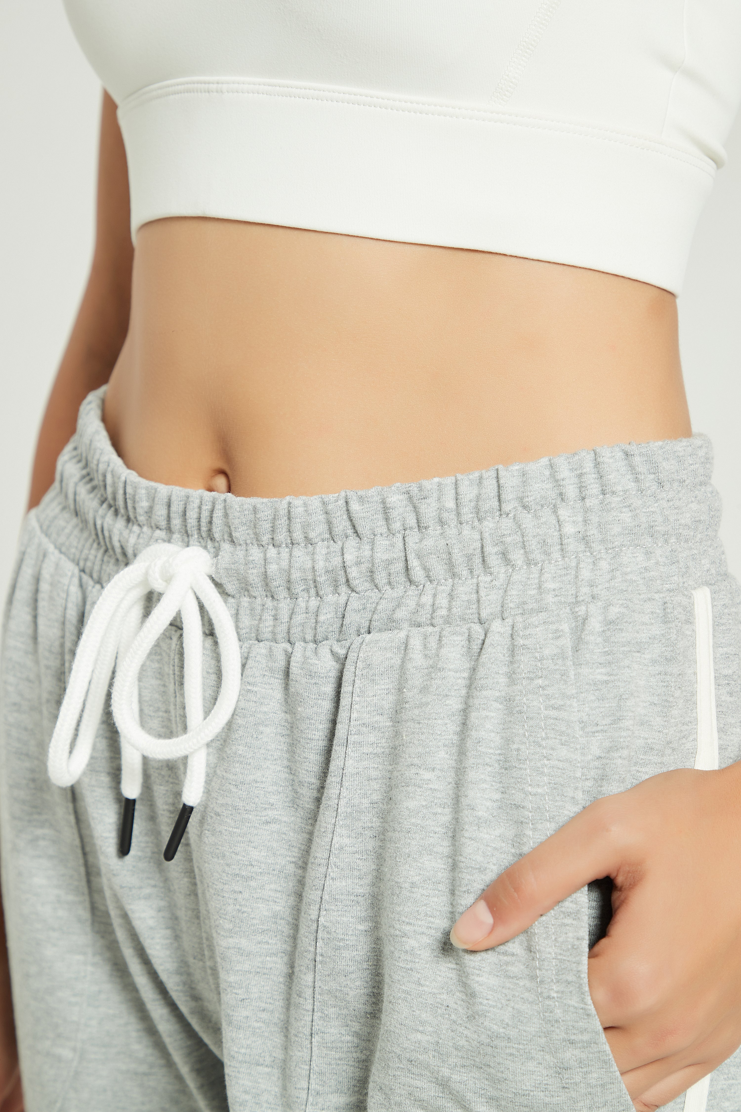 PULI Women Workout Sweatpants Cotton Jogger Ribber Splicing Lounge Sweat  Pants with Zipper Pocket